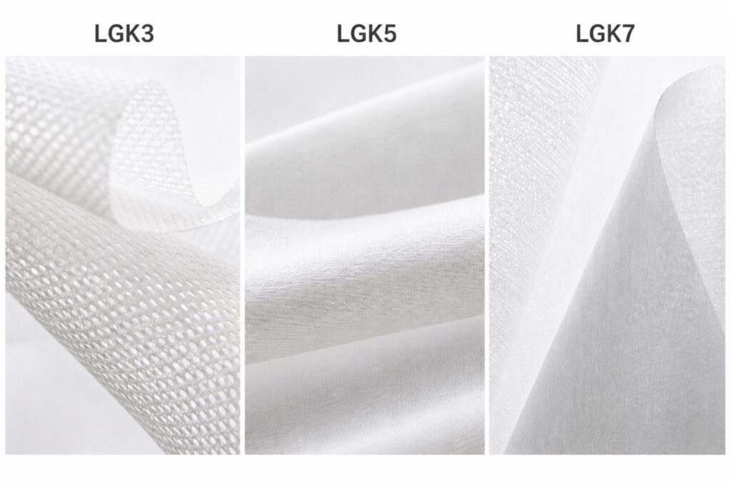 เปรียบเทียบผ้าเช็ดสำหรับห้องคลีนรูม LGK3 LGK5 และ LGK7