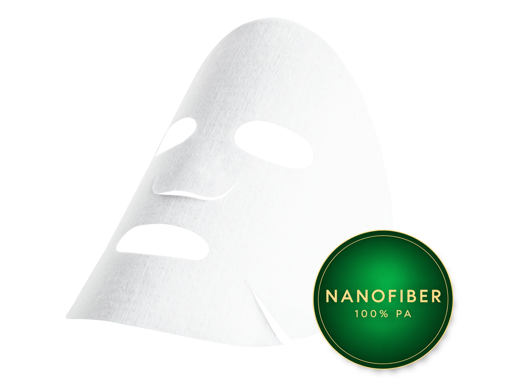 Mask muka jenis helaian gentian nano dengan lencana 100% gentian nano PA
