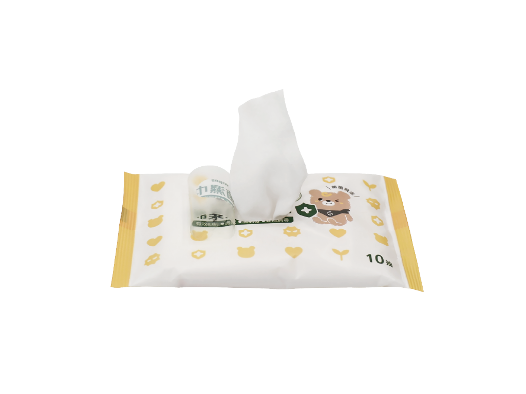 แพ็กสำหรับพกพา MB8211 ผ้าเช็ดทำความสะอาดแอนตี้แบคทีเรีย มีผ้าเช็ดถูกดึงออกจากช่องเปิด