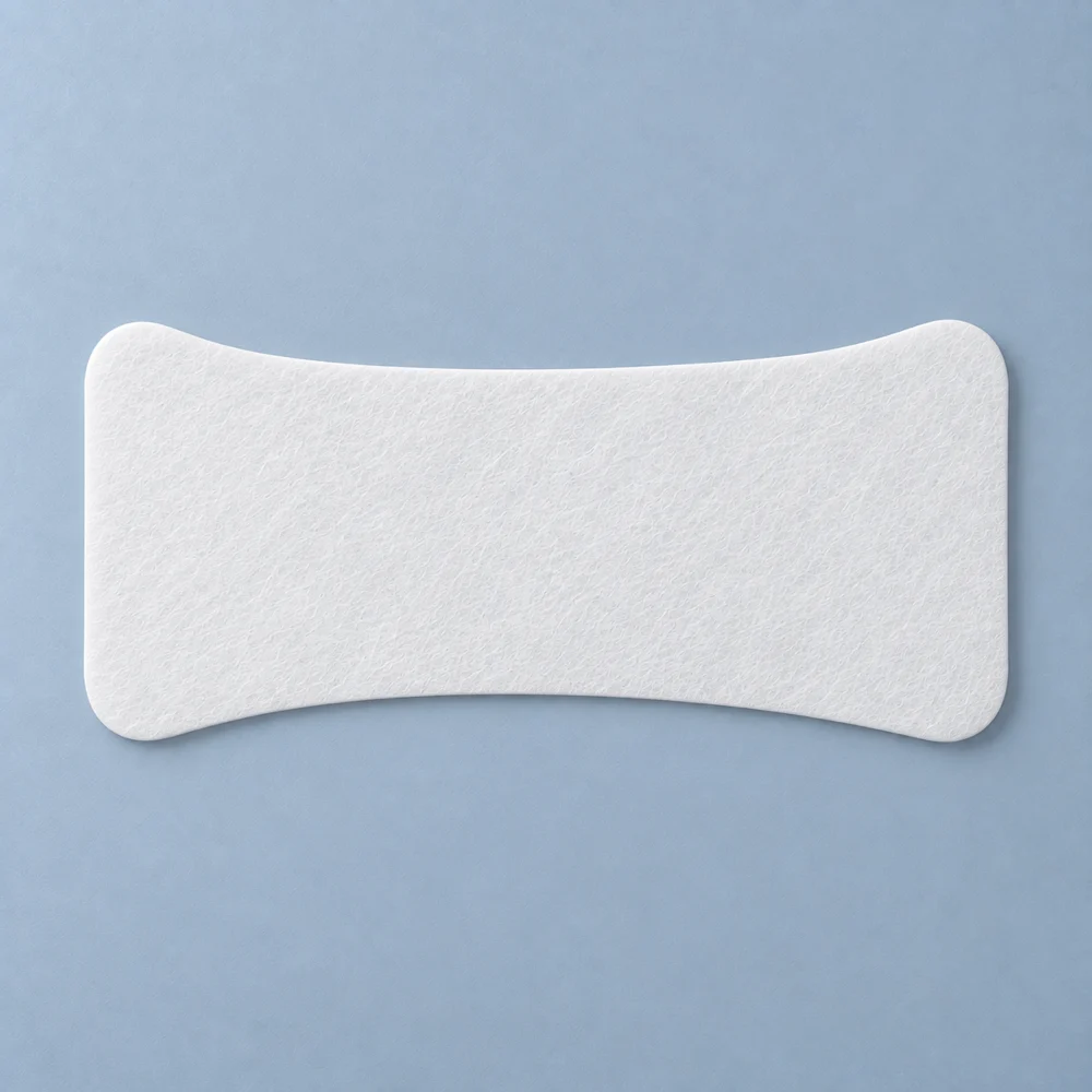 Long contoured white nonwoven neck mask sheet