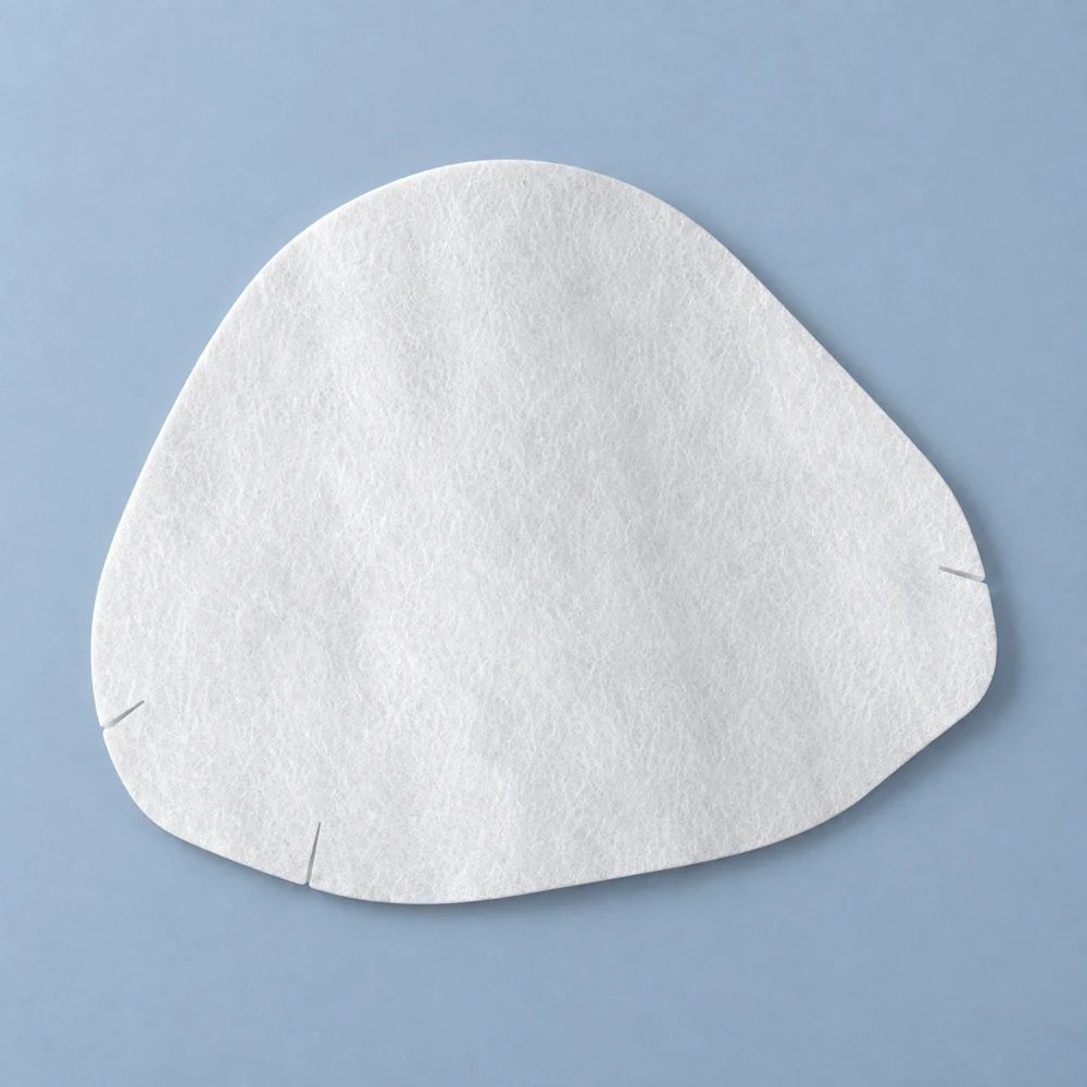 Curved triangular white nonwoven belly mask sheet