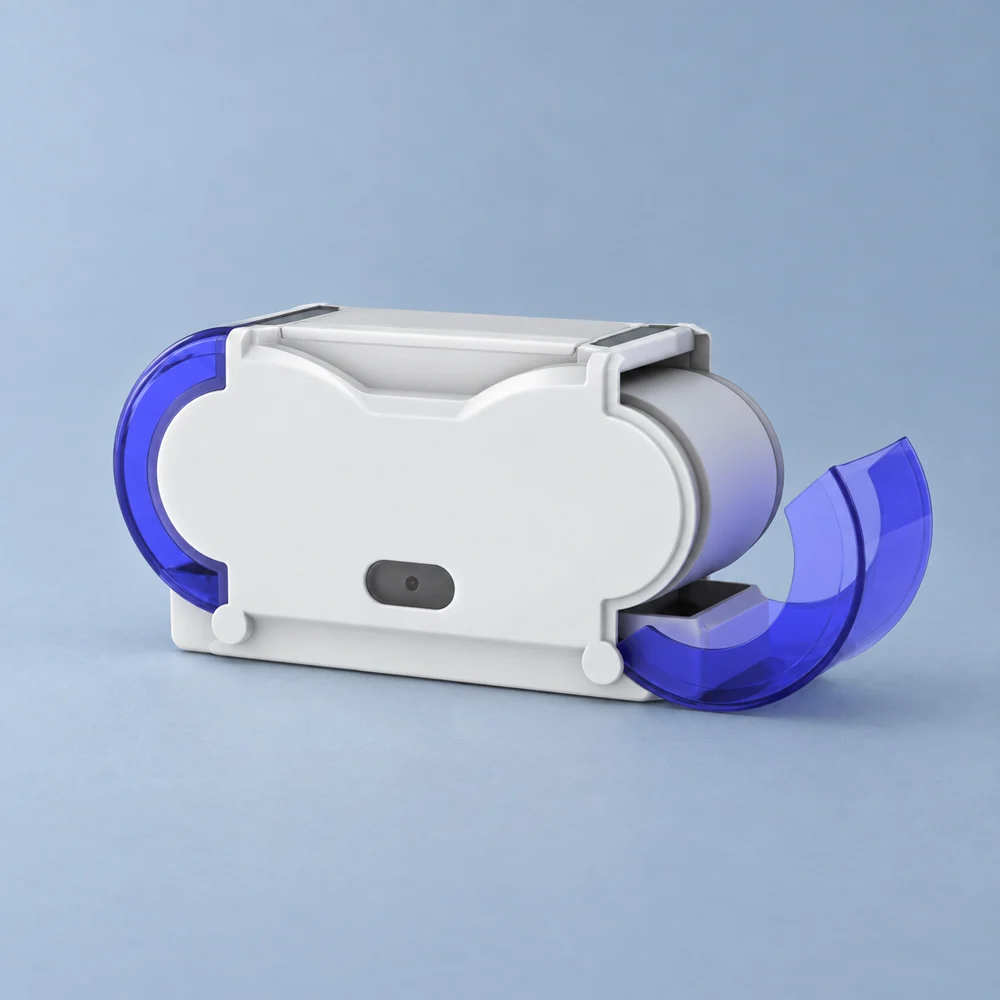 Automatic sensor paper rewinding machine with transparent blue side covers